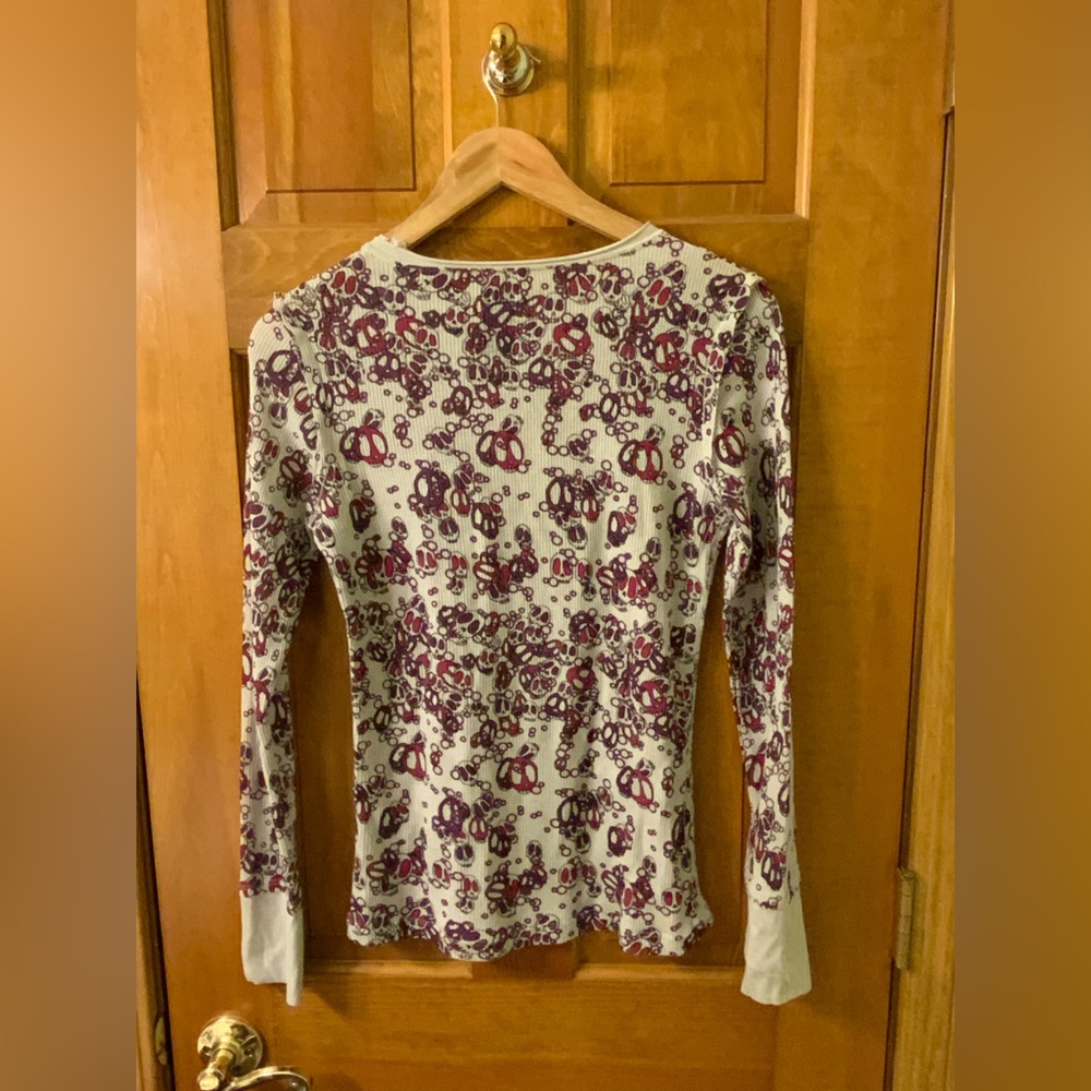 Gray Thermal with Pink & Purple Skulls Juniors Medium